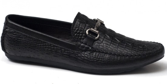 GIÀY LƯỜI VÂN CÁ SẤU IS362 ĐEN