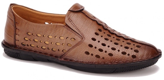 GIÀY LƯỜI ĐỤC LỖ IS496 NÂU